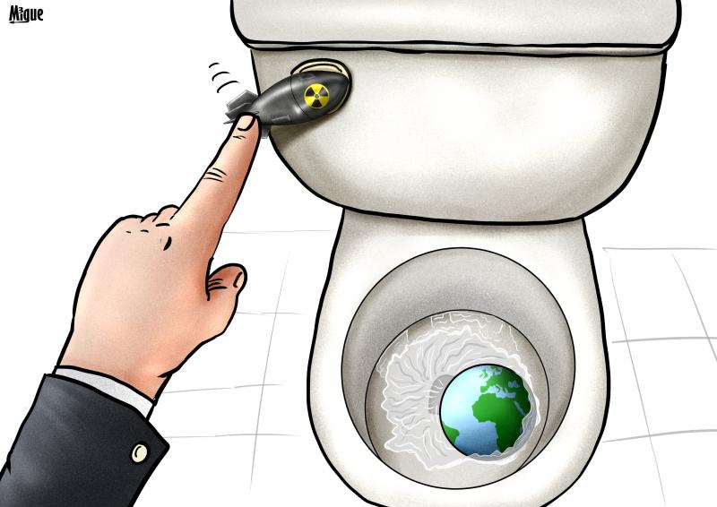 Down the toilet Cartoon Movement